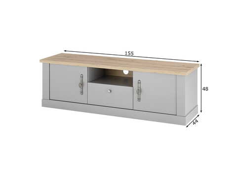 Tv-alus CHAMBORD helehall / tamm, 155x44xH48 cm
