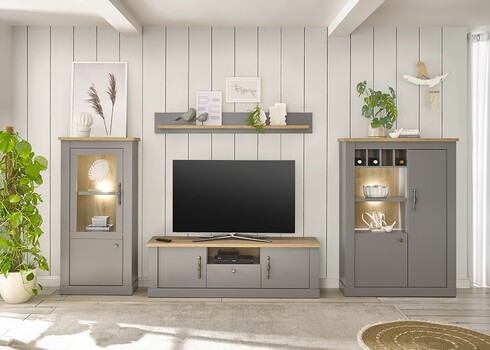 Tv-alus CHAMBORD helehall / tamm, 155x44xH48 cm