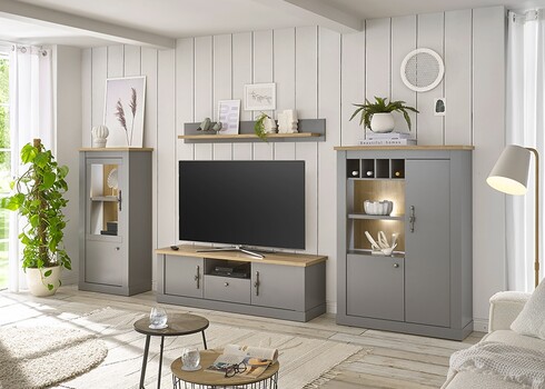 Tv-alus CHAMBORD helehall / tamm, 155x44xH48 cm