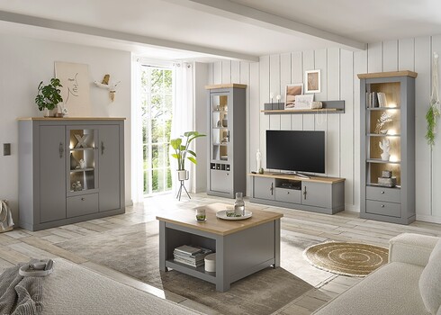 Tv-alus CHAMBORD helehall / tamm, 155x44xH48 cm