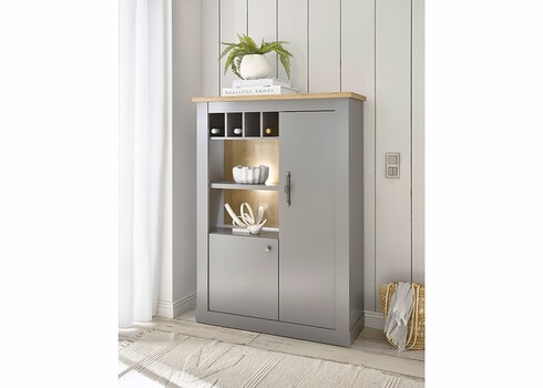 Kummut CHAMBORD helehall / tamm, 103x37xH142 cm