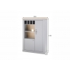 Kummut CHAMBORD helehall / tamm, 103x37xH142 cm