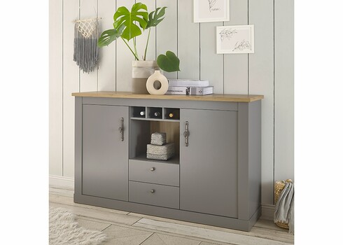 Kummut CHAMBORD helehall / tamm, 166x44xH100 cm