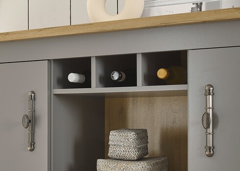 Kummut CHAMBORD helehall / tamm, 166x44xH100 cm