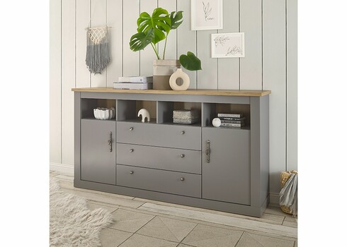 Kummut CHAMBORD helehall / tamm, 198x44xH104 cm