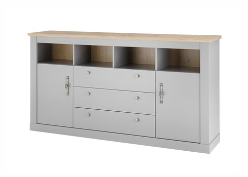 Kummut CHAMBORD helehall / tamm, 198x44xH104 cm