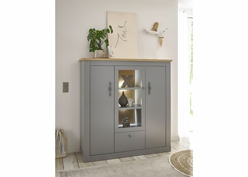 Kummut CHAMBORD helehall / tamm, 138x44xH142 cm