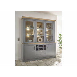 Puhvetkapp CHAMBORD helehall / tamm, 184x44xH205 cm