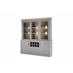 Puhvetkapp CHAMBORD helehall / tamm, 184x44xH205 cm