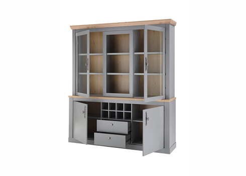 Puhvetkapp CHAMBORD helehall / tamm, 184x44xH205 cm