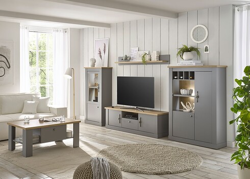 Seinariiul CHAMBORD helehall / tamm, 150x19xH20 cm