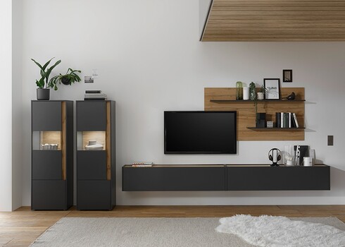 Vitriinkapp CITY antratsiit / tamm, 50x40xH157 cm