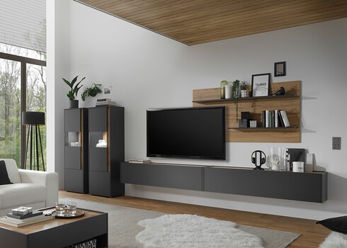 Vitriinkapp CITY antratsiit / tamm, 50x40xH157 cm