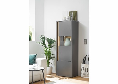 Vitriinkapp CITY antratsiit / tamm, 50x40xH157 cm