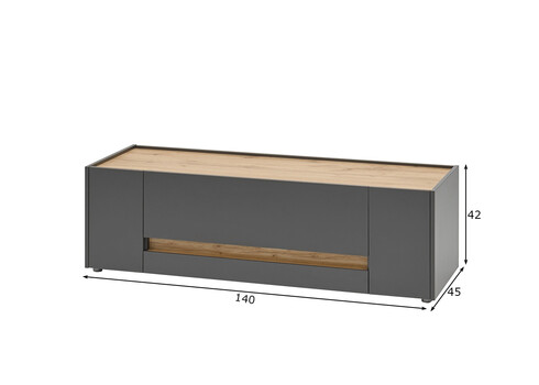 Tv-alus CITY antratsiit / tamm, 140x45xH42 cm
