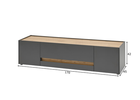 Tv-alus CITY antratsiit / tamm, 170x45xH42 cm