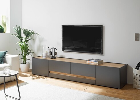Tv-alus CITY antratsiit / tamm, 223x45xH42 cm