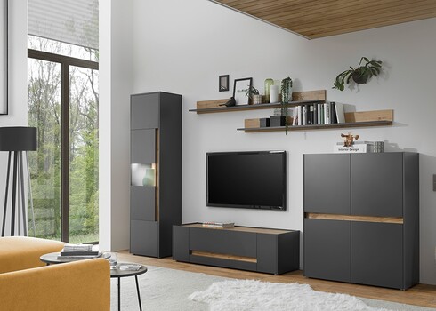 Kapp CITY antratsiit / tamm, 100x40xH122 cm