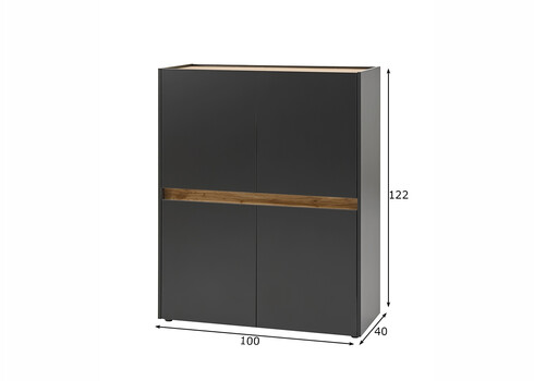 Kapp CITY antratsiit / tamm, 100x40xH122 cm