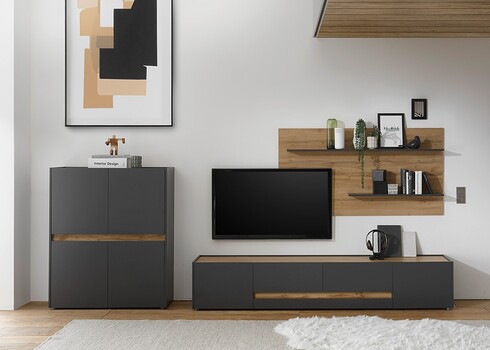 Kapp CITY antratsiit / tamm, 100x40xH122 cm