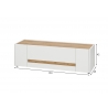 Tv-alus CITY valge / tamm, 140x45xH42 cm