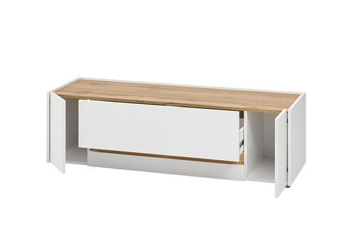 Tv-alus CITY valge / tamm, 140x45xH42 cm