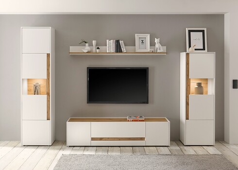 Tv-alus CITY valge / tamm, 170x45xH42 cm