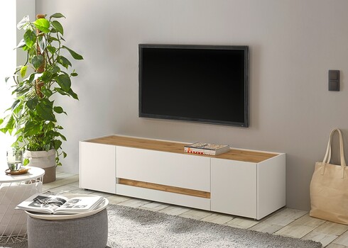 Tv-alus CITY valge / tamm, 170x45xH42 cm