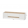 Tv-alus CITY valge / tamm, 170x45xH42 cm