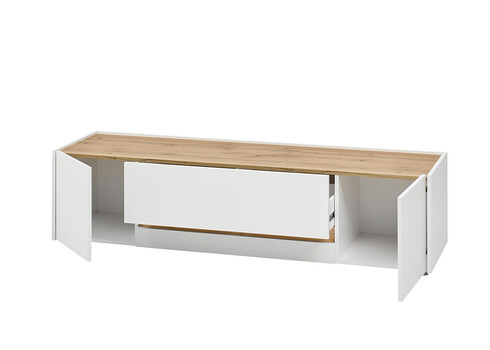 Tv-alus CITY valge / tamm, 170x45xH42 cm
