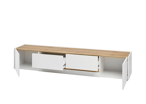 Tv-alus CITY valge / tamm, 223x45xH42 cm