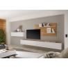 Tv-alus CITY valge / tamm, 150x30xH35 cm