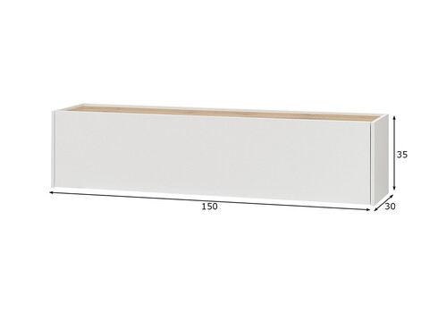 Tv-alus CITY valge / tamm, 150x30xH35 cm