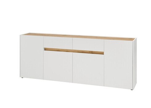 Kummut CITY valge / tamm, 223x40xH86 cm