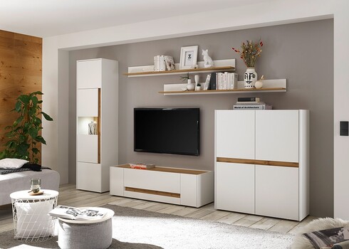 Kapp CITY valge / tamm, 100x40xH122 cm