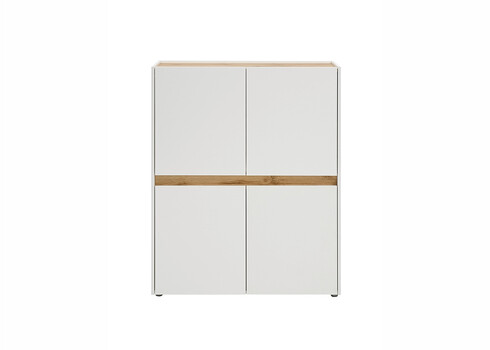 Kapp CITY valge / tamm, 100x40xH122 cm