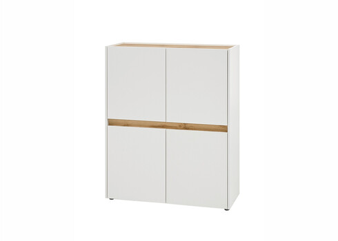 Kapp CITY valge / tamm, 100x40xH122 cm