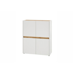 Kapp CITY valge / tamm, 100x40xH122 cm