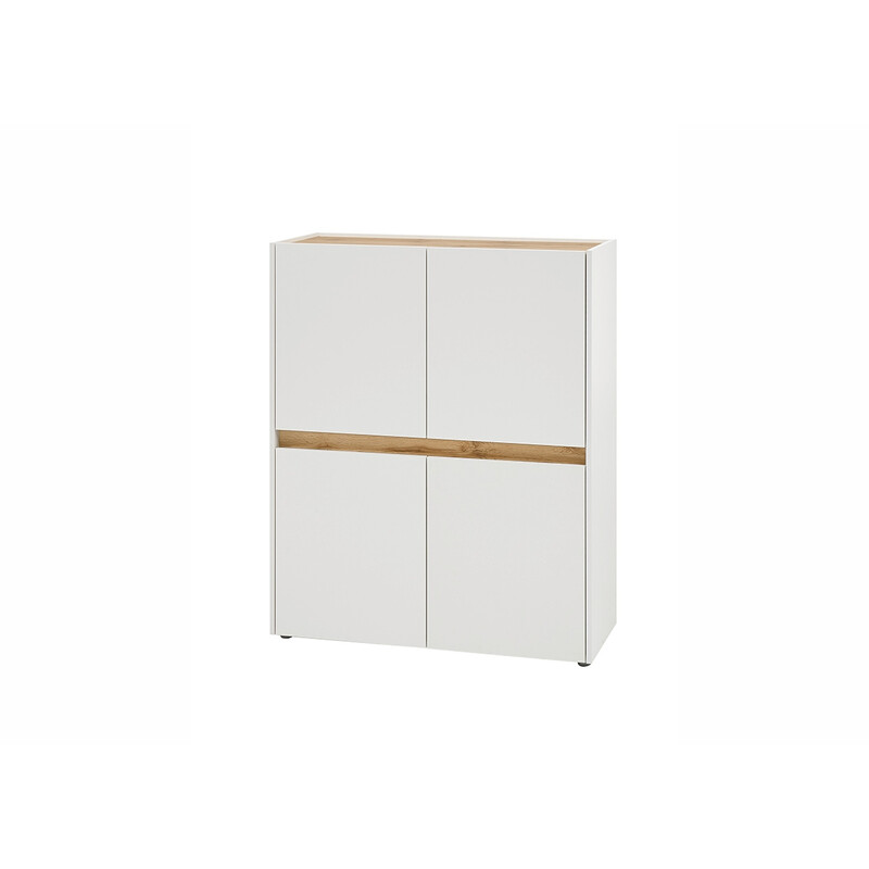 Kapp CITY valge / tamm, 100x40xH122 cm