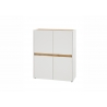 Kapp CITY valge / tamm, 100x40xH122 cm