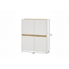 Kapp CITY valge / tamm, 100x40xH122 cm