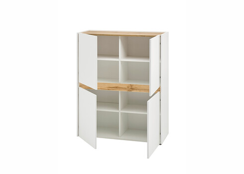 Kapp CITY valge / tamm, 100x40xH122 cm