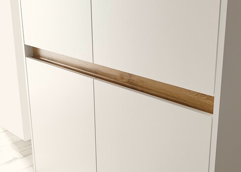 Kapp CITY valge / tamm, 100x40xH122 cm