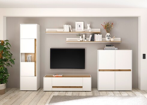Kapp CITY valge / tamm, 100x40xH122 cm
