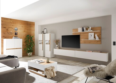 Diivanilaud CITY valge / tamm, 90x60xH38 cm