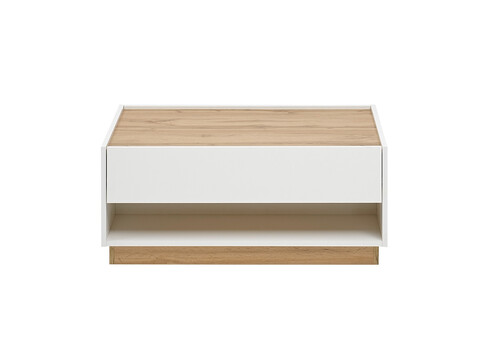 Diivanilaud CITY valge / tamm, 90x60xH38 cm