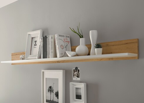 Seinariiul CITY valge / tamm, 170x17xH15 cm