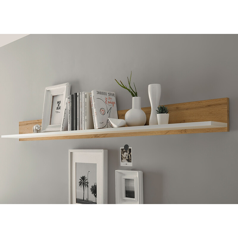 Seinariiul CITY valge / tamm, 170x17xH15 cm