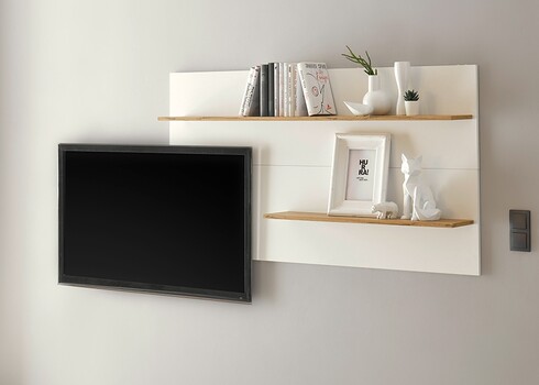 Seinariiul CITY valge / tamm, 150x18xH80 cm