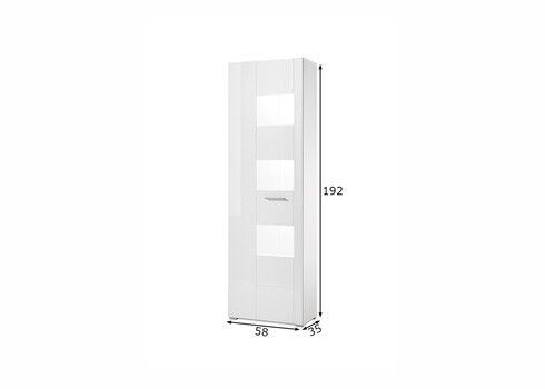 Vitriinkapp CORADO valge läige, 58x35xH192 cm